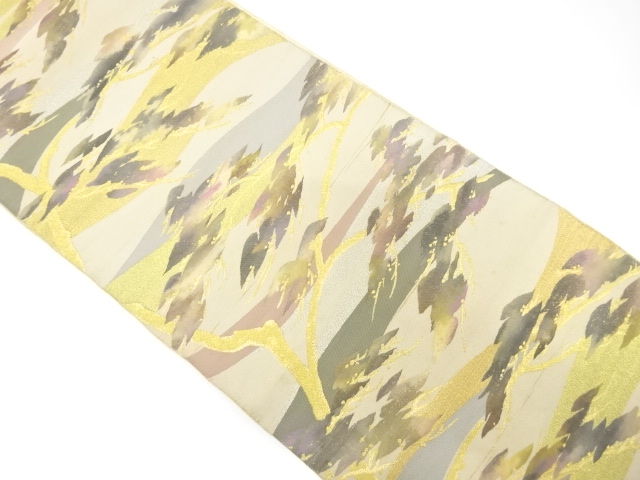 JAPANESE KIMONO / ANTIQUE FUKURO OBI / SILK / WOVEN MIST